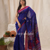 Royel Blue Cotton Blend Traditional Jamdani Saree angoshobha
