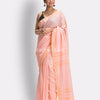 Salmon pink Handloom Traditional Cotton Tangail Saree angoshobha