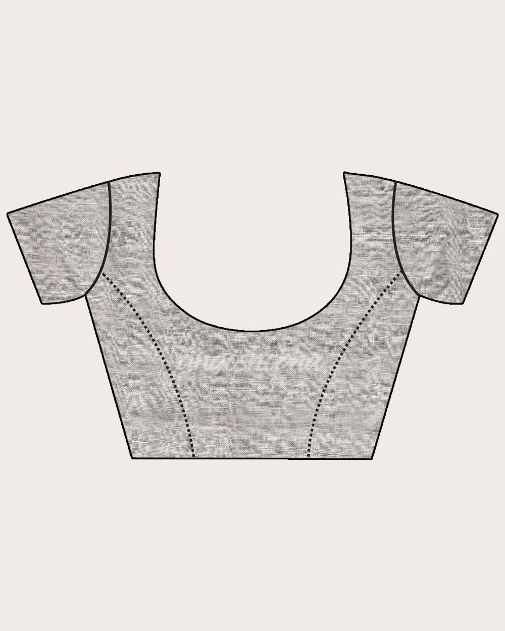 Silver GreyTraditional Handloom Linen Jamdani Saree angoshobha