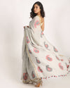 Silver GreyTraditional Handloom Linen Jamdani Saree