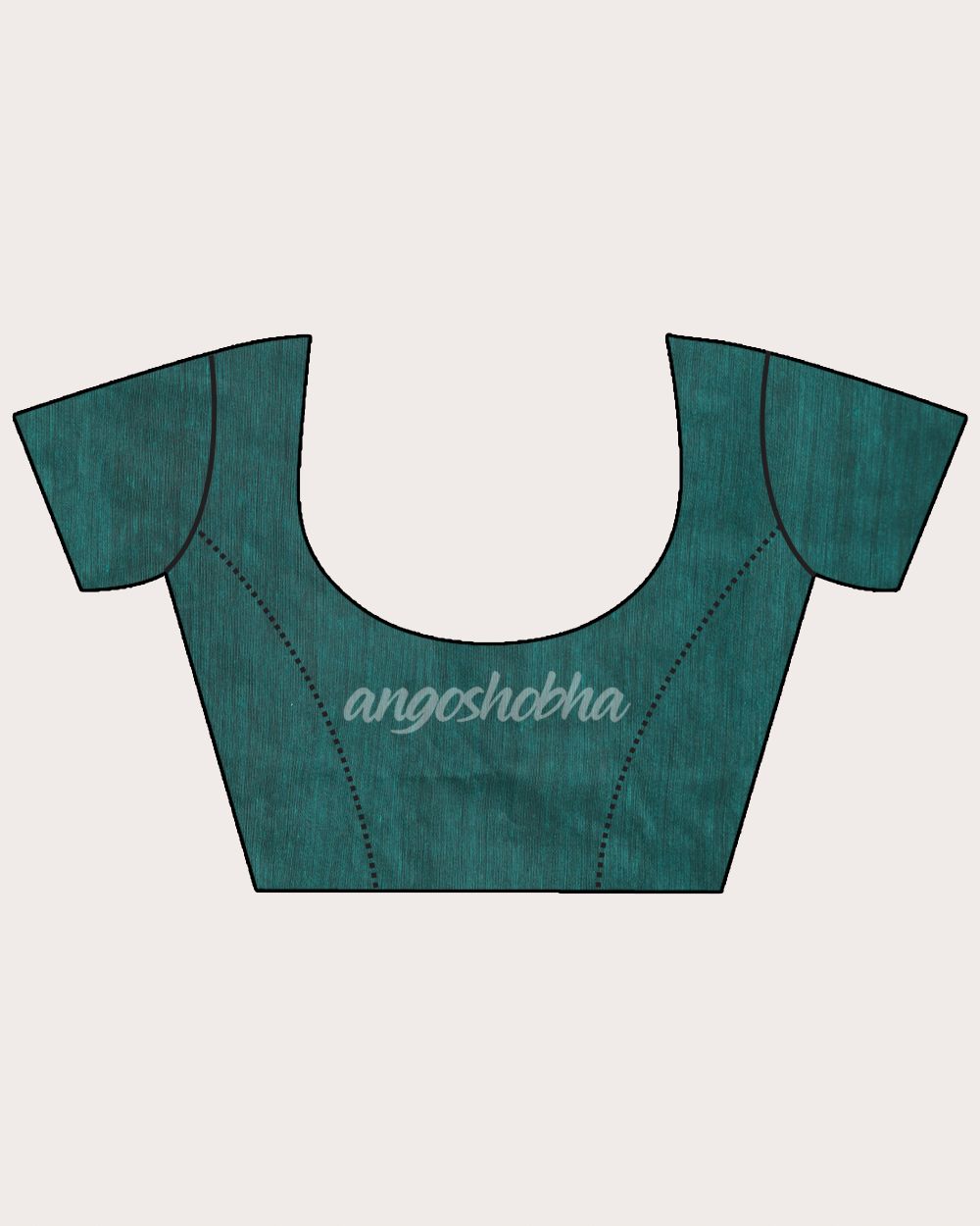 Teal Cotton Blend Handloom Jamdani Saree angoshobha