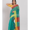 Teal Handloom Blended Cotton Saree angoshobha