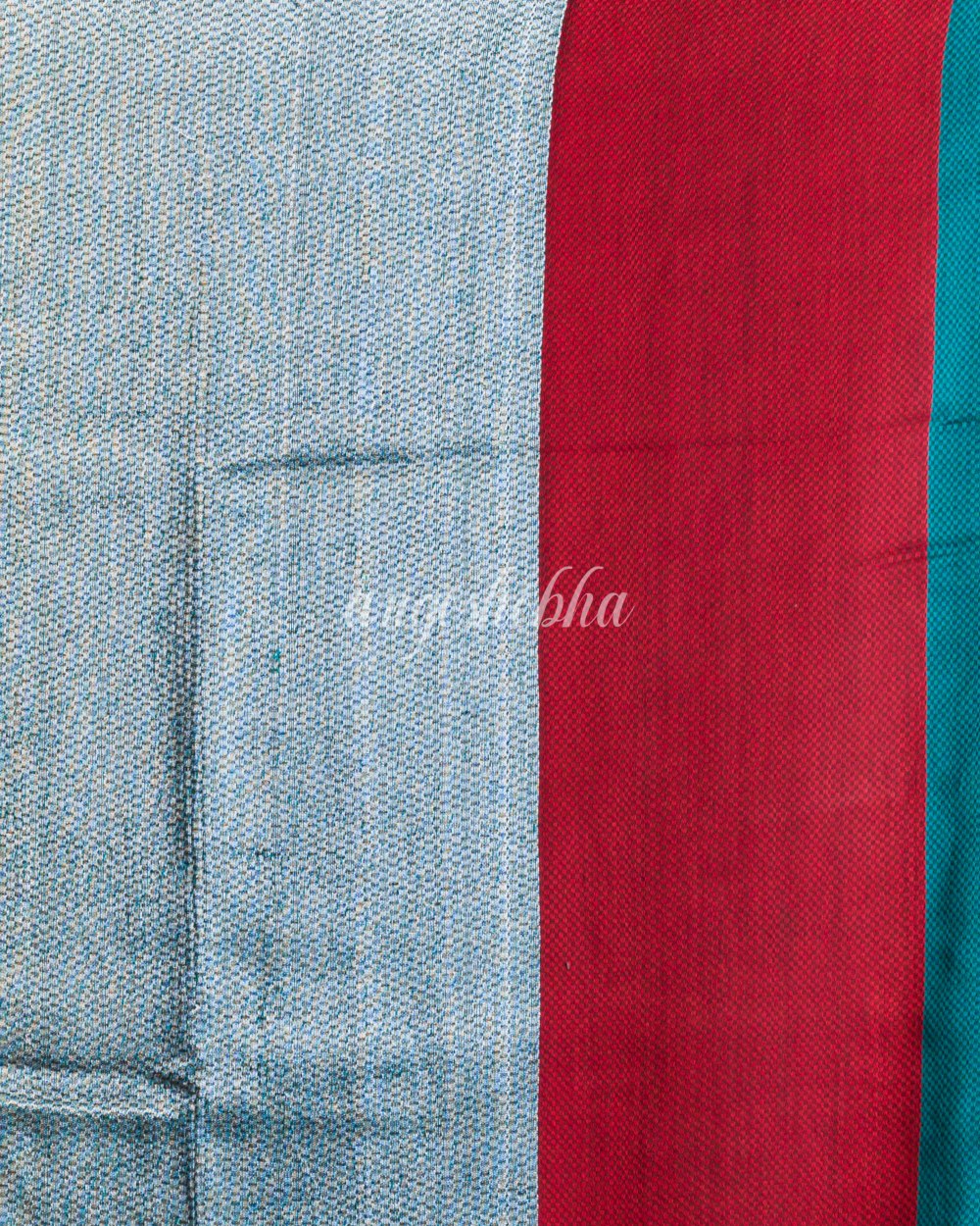 Teal Handwoven Cotton Saree angoshobha