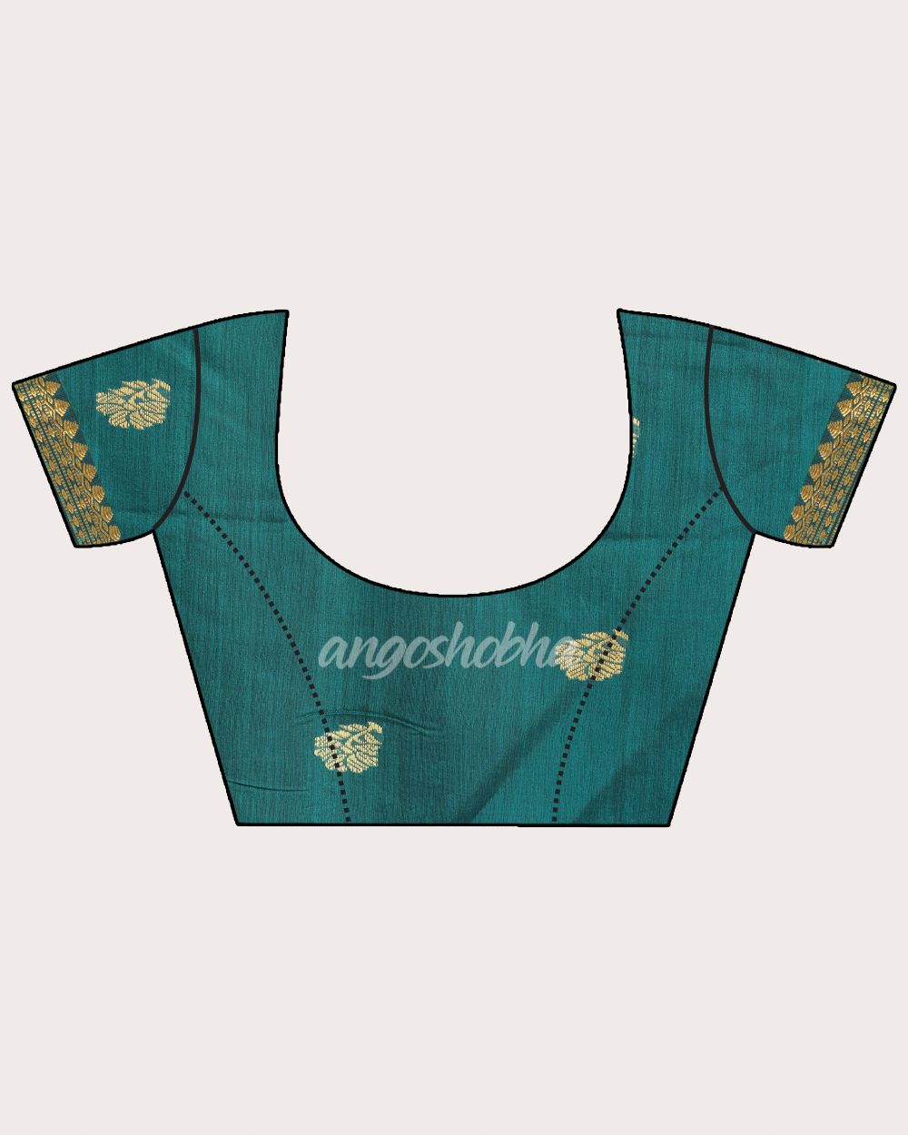 Teal Traditional Handloom Cotton Silk Jamdani Saree angoshobha