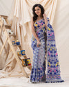 Traditional Ash Soft Dhakai Creeper Jamdani Saree