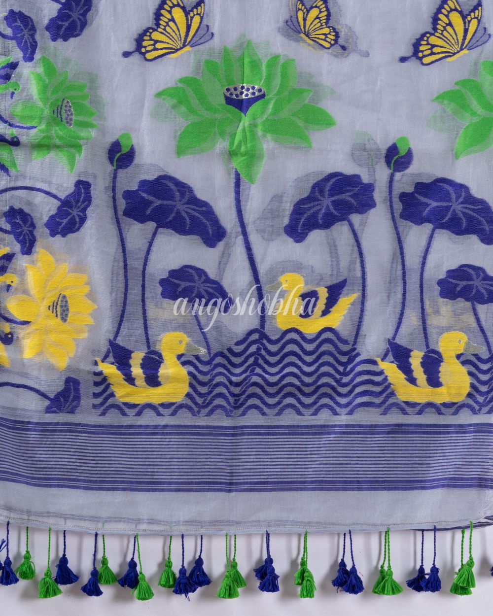 Traditional Baby Blue Soft Dhakai Jamdani Saree angoshobha