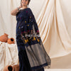 Traditional Black Cotton Soft Jamdani Saree angoshobha