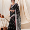 Traditional Black Handloom Linen Saree angoshobha
