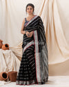 Traditional Black Handloom Linen Saree