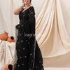 Traditional Black Linen Jamdani Saree angoshobha