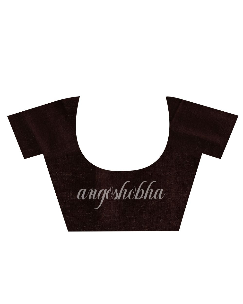 Traditional Dark Brown Linen Jamdani Saree angoshobha