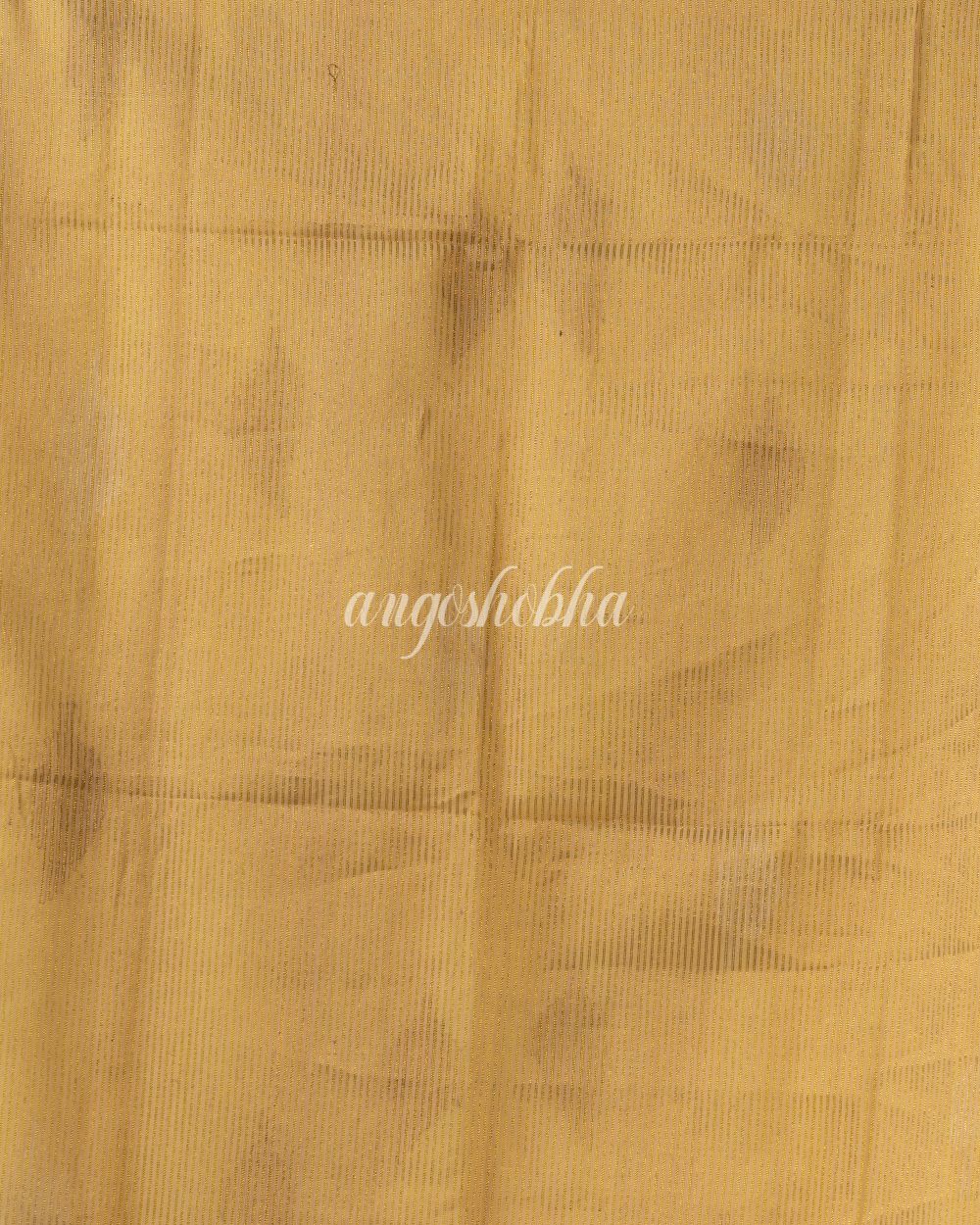 Traditional Deep Beige Yellow Cotton Silk Fancy Jamdani Saree angoshobha