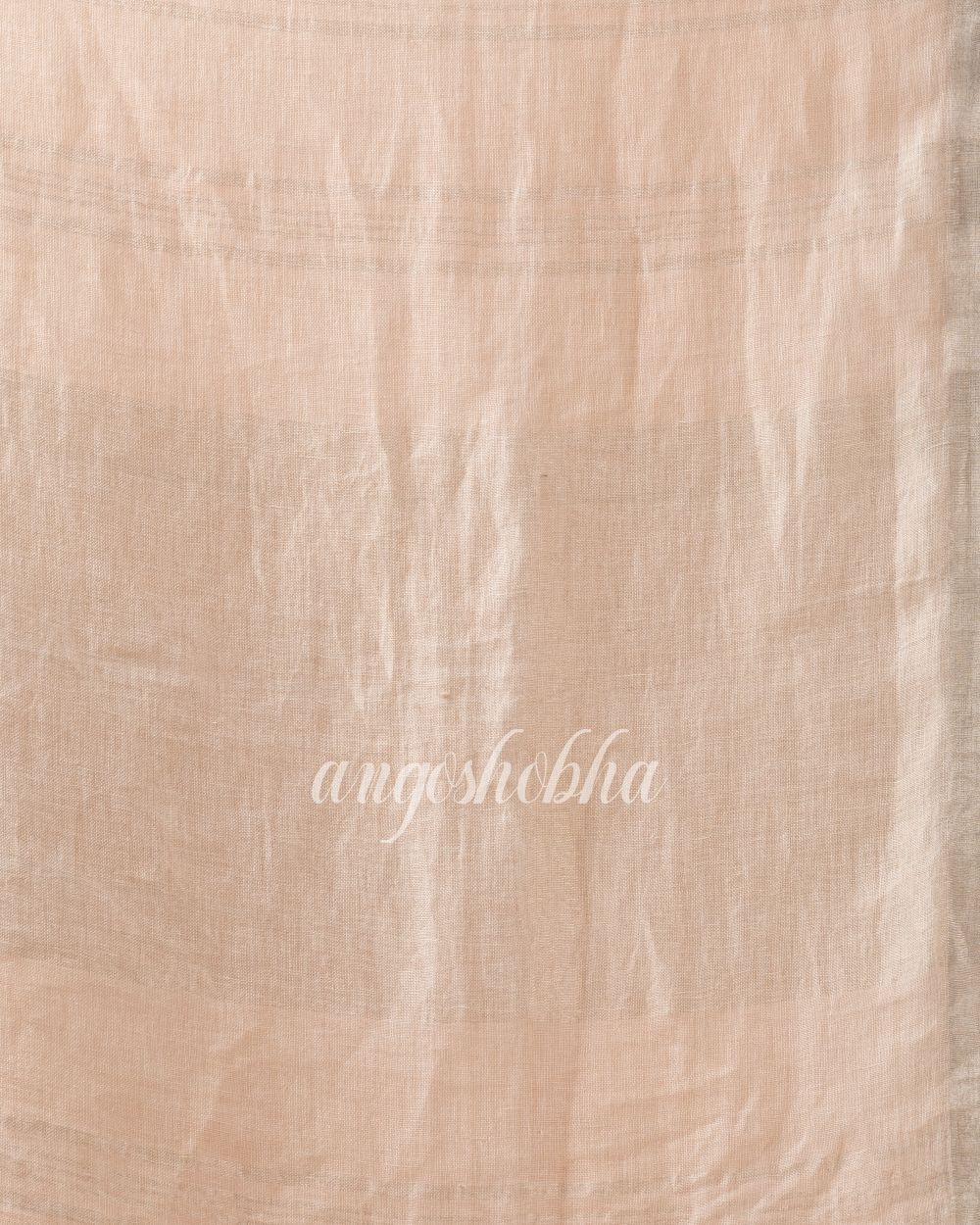 Traditional Faded Pink Handwoven Linen Saree angoshobha