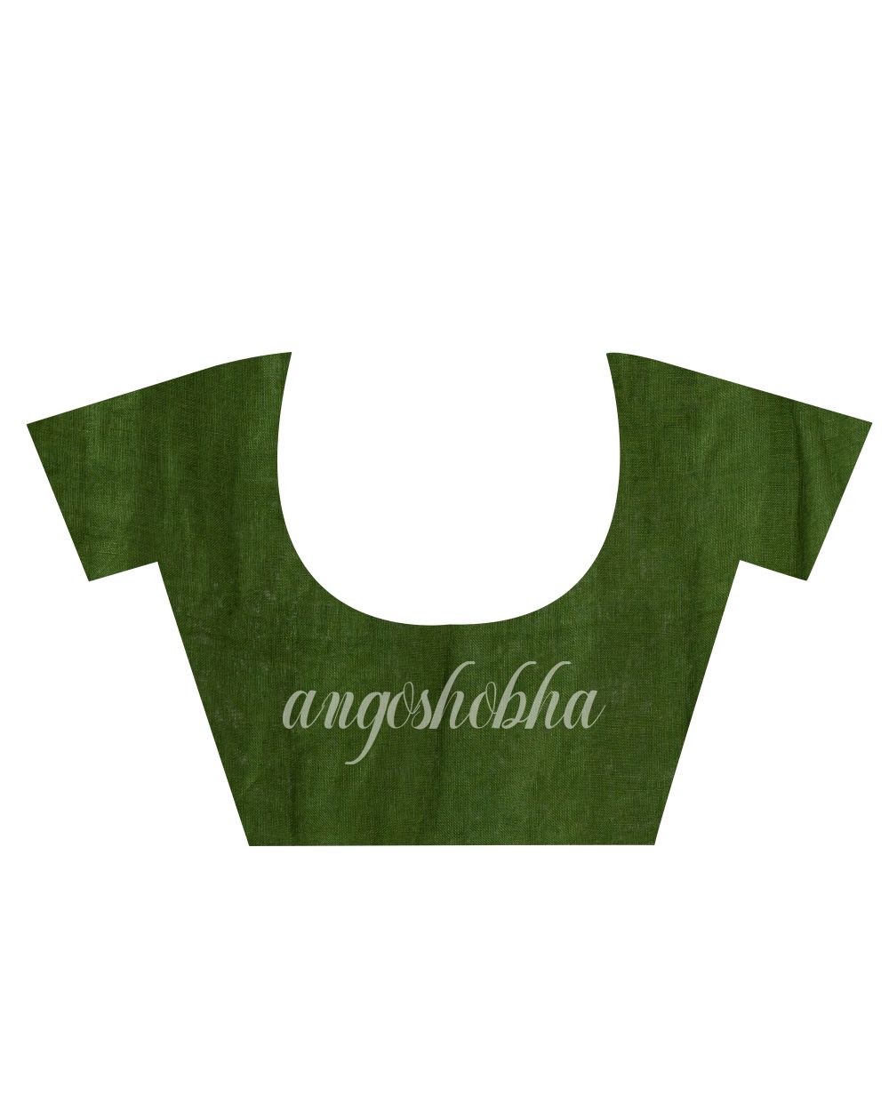 Traditional Green Handloom Linen Saree angoshobha