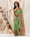 Traditional Green Soft Dhakai Jamdani Saree