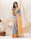 Traditional Light Columbia Blue Soft Dhakai Jamdani Saree
