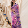 Traditional Light Fuchsia Soft Dhakai Jamdani Saree angoshobha