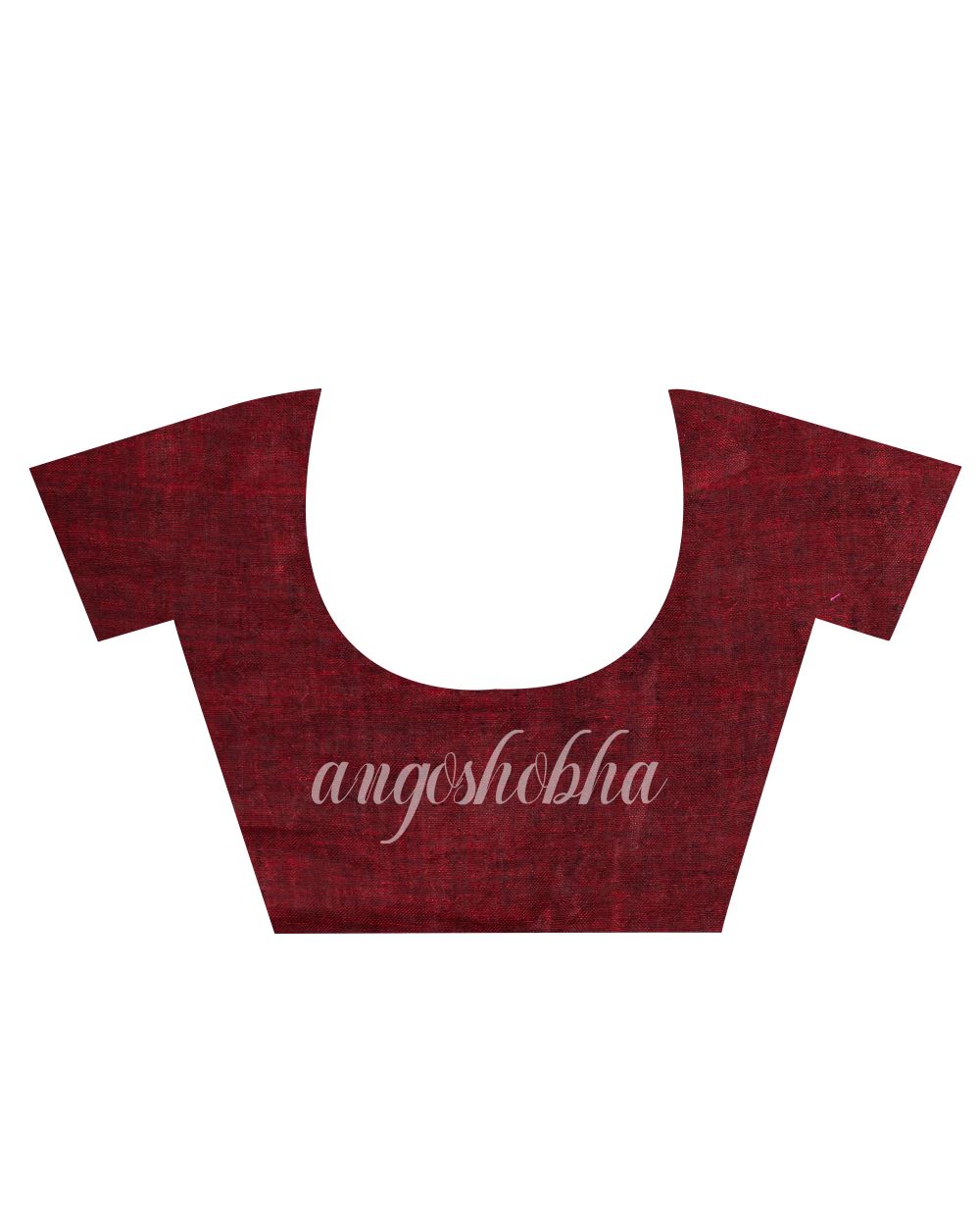 Traditional Maroon Linen Jamdani Saree angoshobha