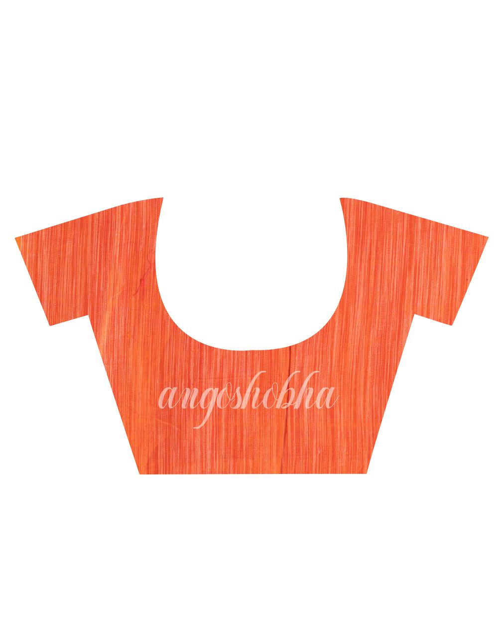 Traditional Orange Cotton Tai Dye Saree angoshobha