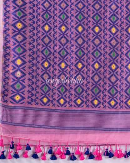 Traditional Pink Soft Dhakai Jamdani Saree angoshobha