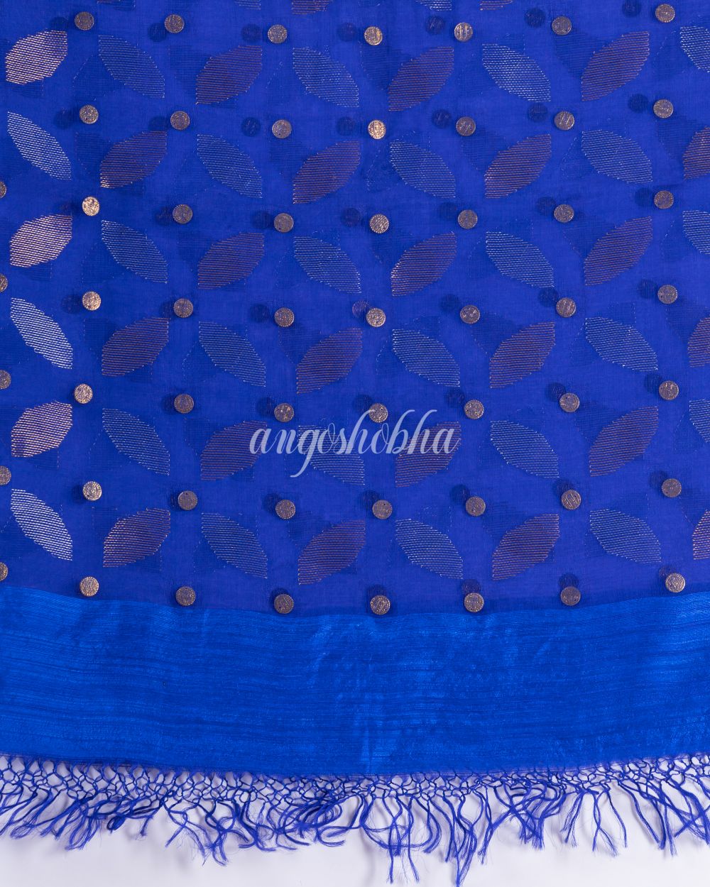 Traditional Royel Blue Motka Silk Soft Sequin Jamdani Saree angoshobha