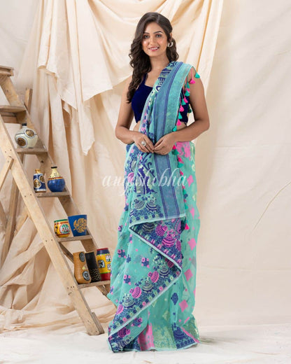 buy soft dhakai jamdani saree low price