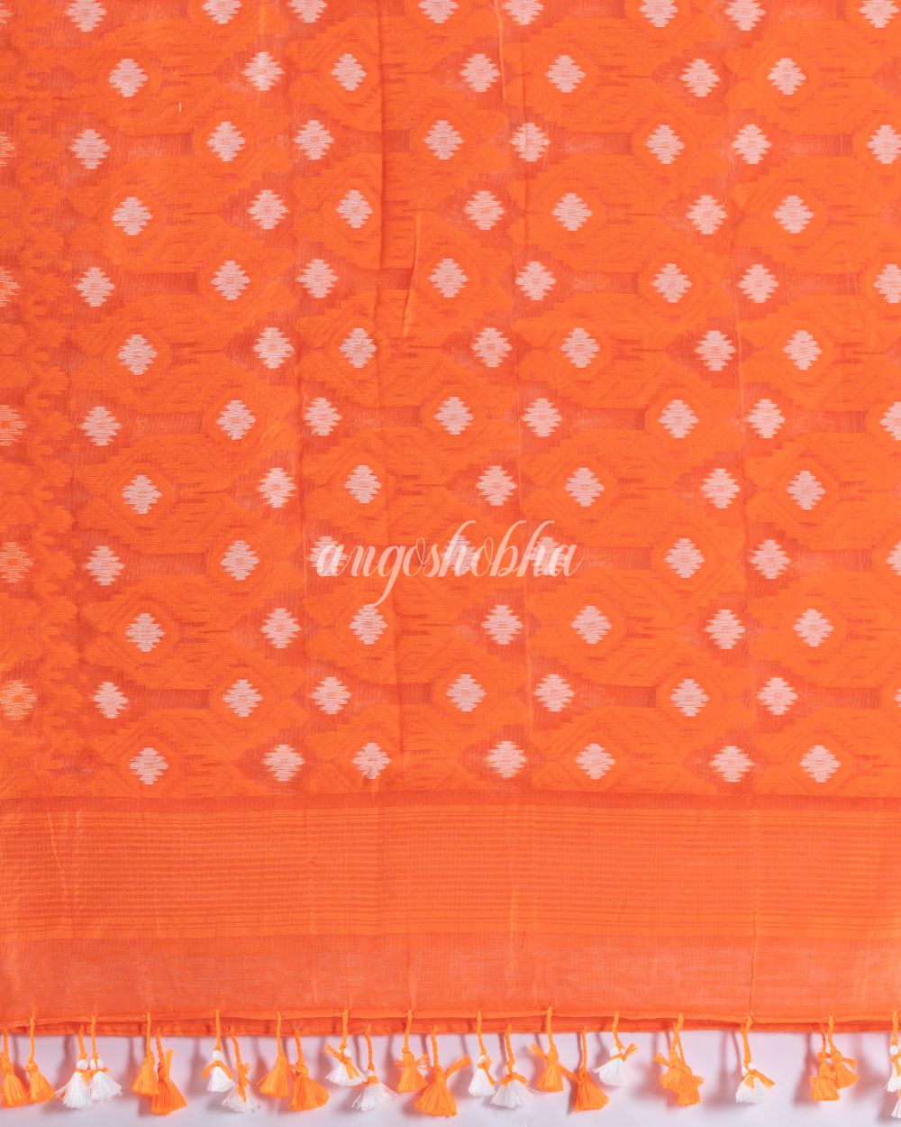 Traditional White Soft Dhakai Jamdani Saree angoshobha