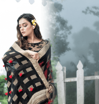 angoshobha pure ghicha silk saree, ghicha cotton saree with blouse, online shopping collection