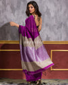 Violet Handloom Cotton Saree