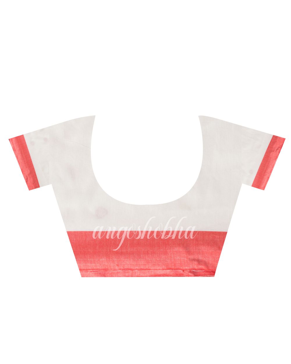 White Handloom Cotton Saree angoshobha