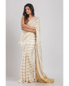 White Handloom Linen Saree