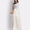 White Handloom Traditional Molmol Cotton saree angoshobha