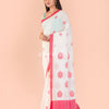White Handwoven Cotton Saree angoshobha