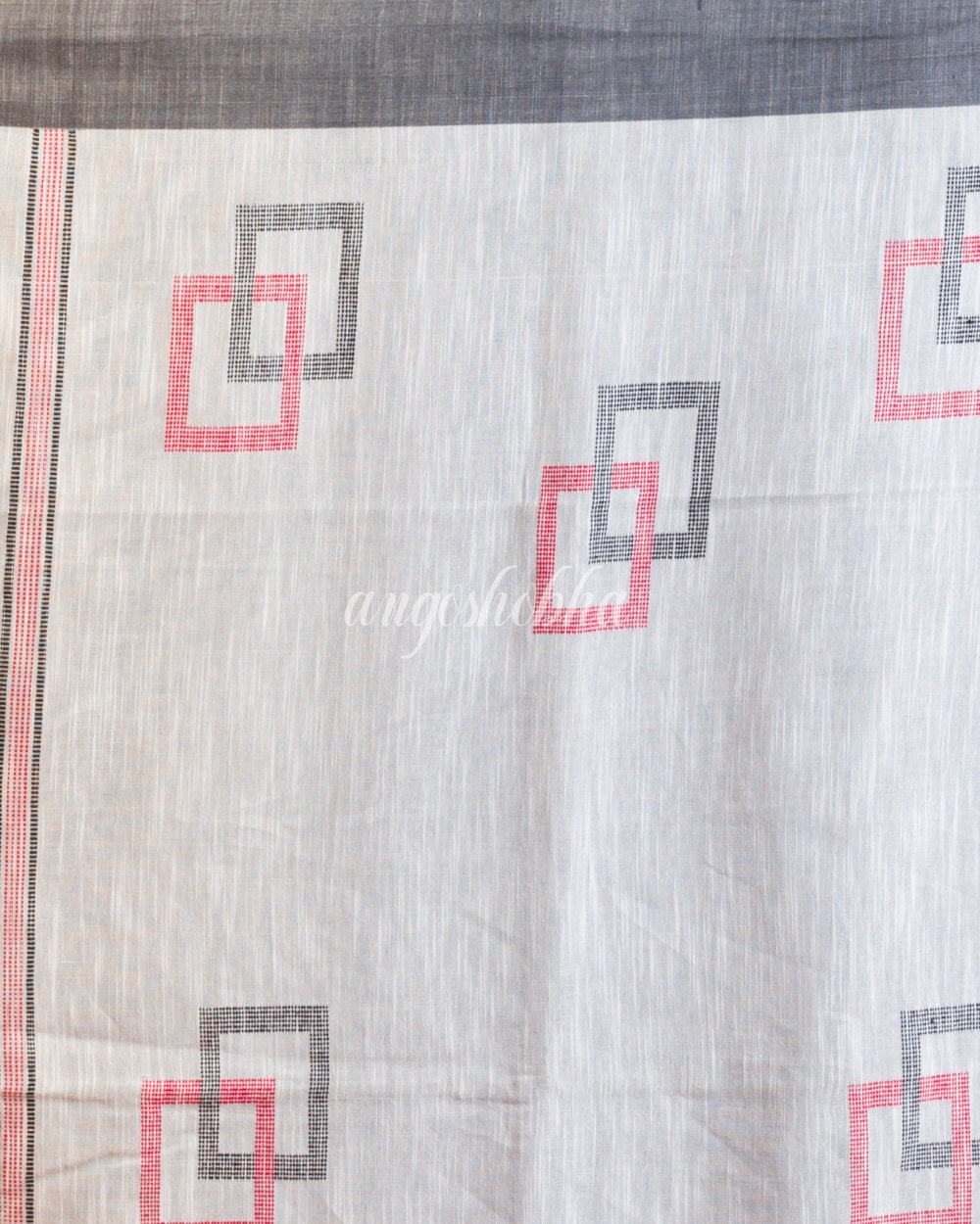 White Jamdani Cotton Saree angoshobha