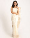 White Matka Silk Handloom Traditional  Sequin Jamdani Saree
