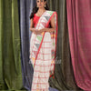 White Traditional Jamdani Cotton Saree angoshobha