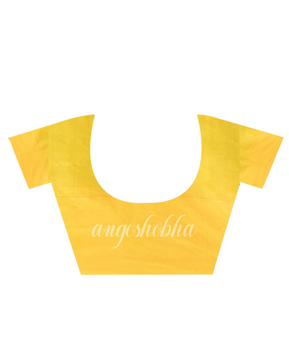 Yellow Art Silk Muslin Handloom Jamdani Saree angoshobha