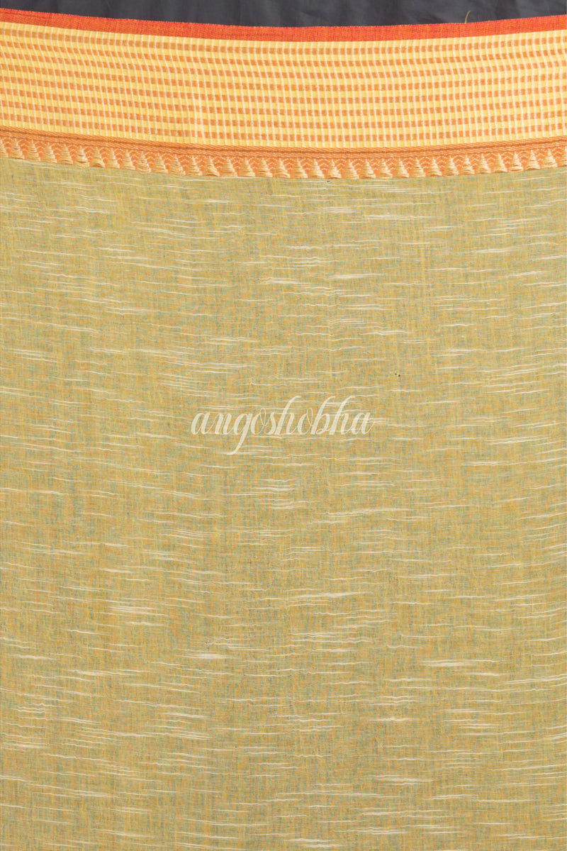 Yellow Soft Cotton Handloom Saree