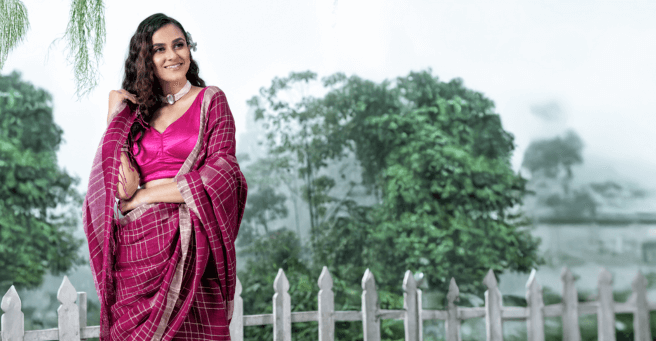 angoshobha pure linen saree collection – soft handloom linen sarees, printed linen silk sarees, and best linen sarees for wedding available online with price.